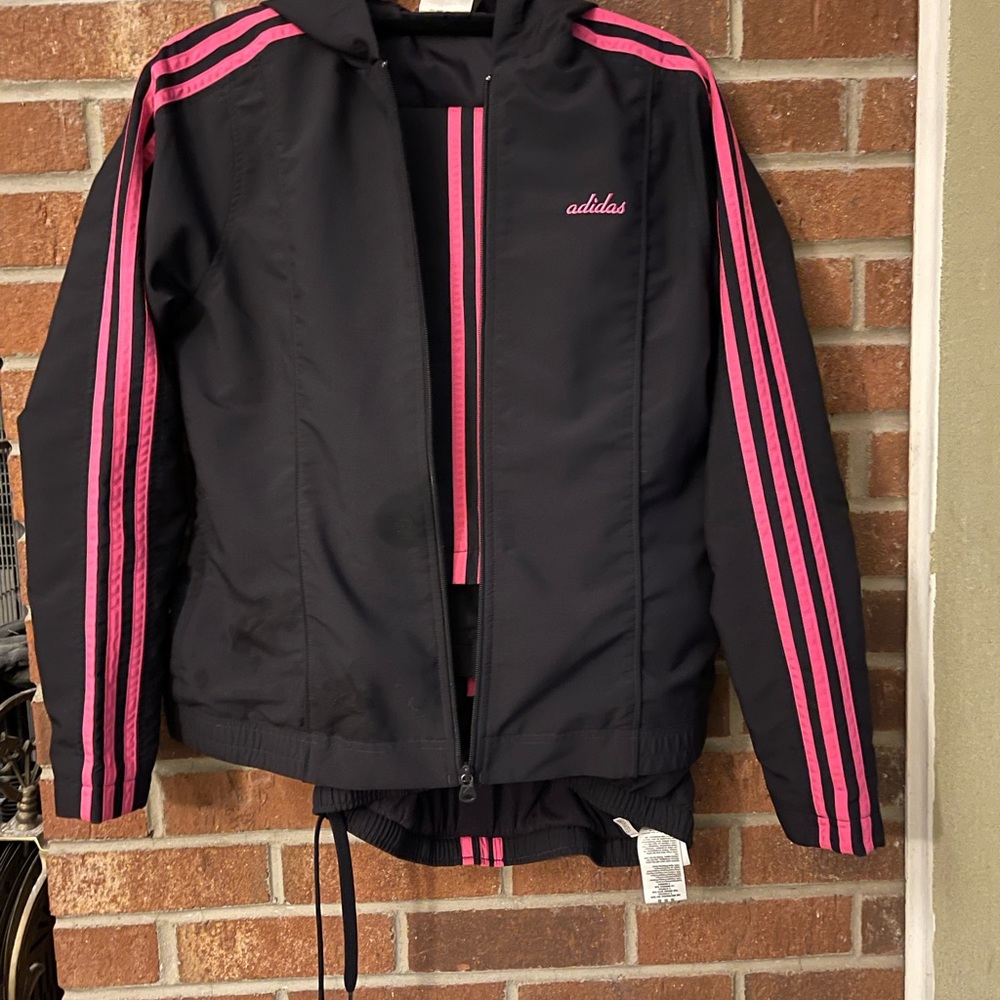 Adidas Track Suit Women’s Size Medium Navy Blue and Hot Pink. Really Cute